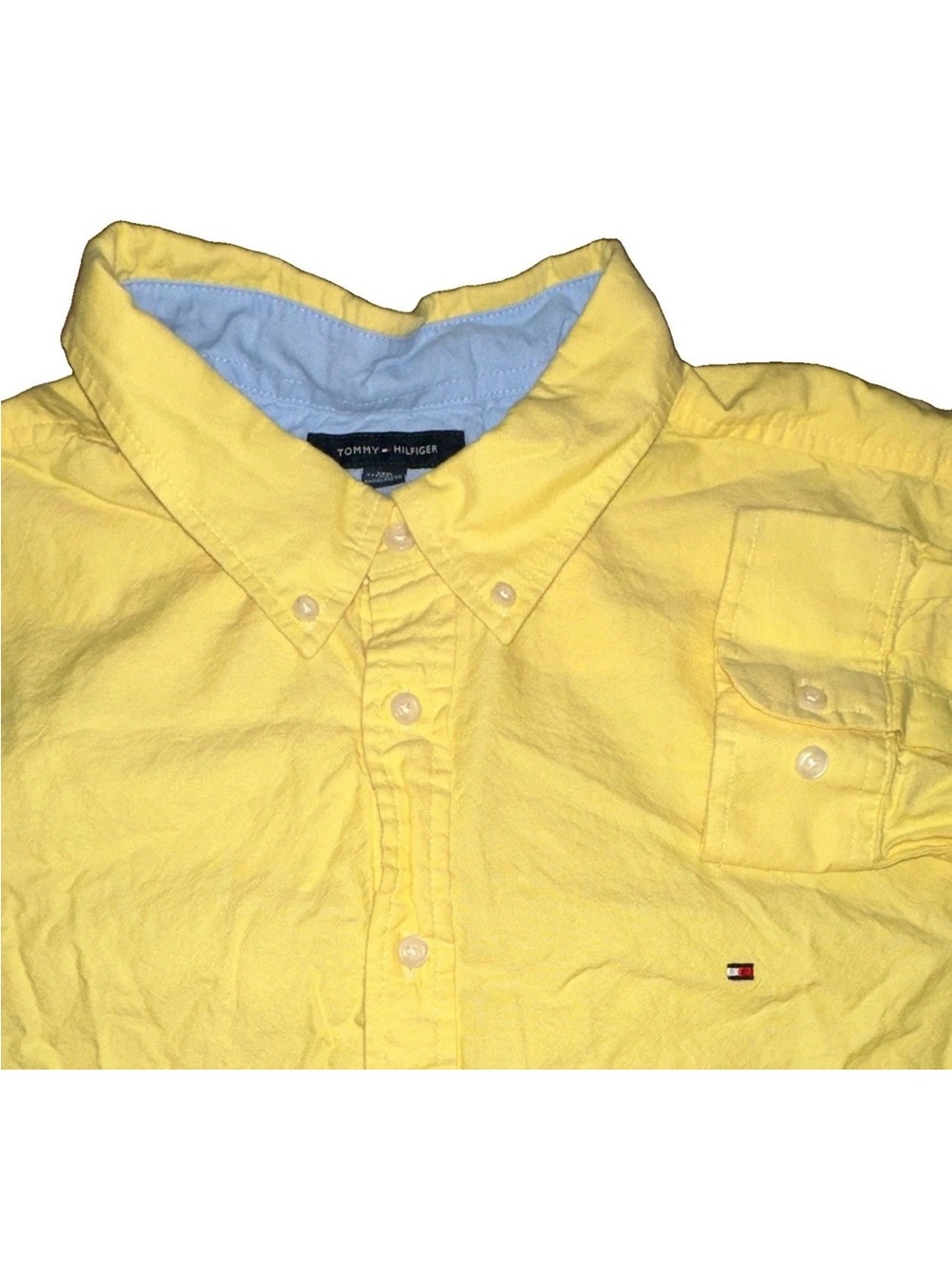 Tommy Hilfiger Yellow Button-Down with Chest Pocket